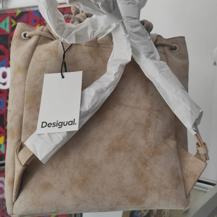 Desigual Beige Backpack With Floral Embossing obraz 4